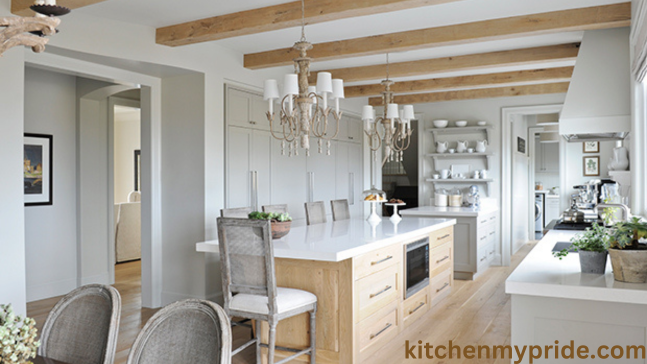 white and light wood kitchen